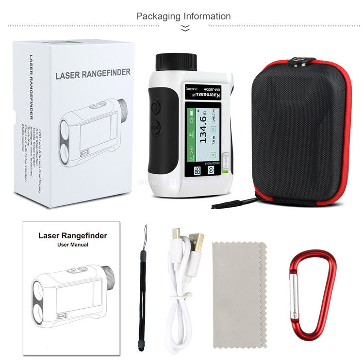 Kaemeasu USB Şarj Golf Uzaklık ölçer Büyük Ekran Lazer Uzaklık ölçer Eğim Değiştiricisi Bayrak direği kilitli J1500