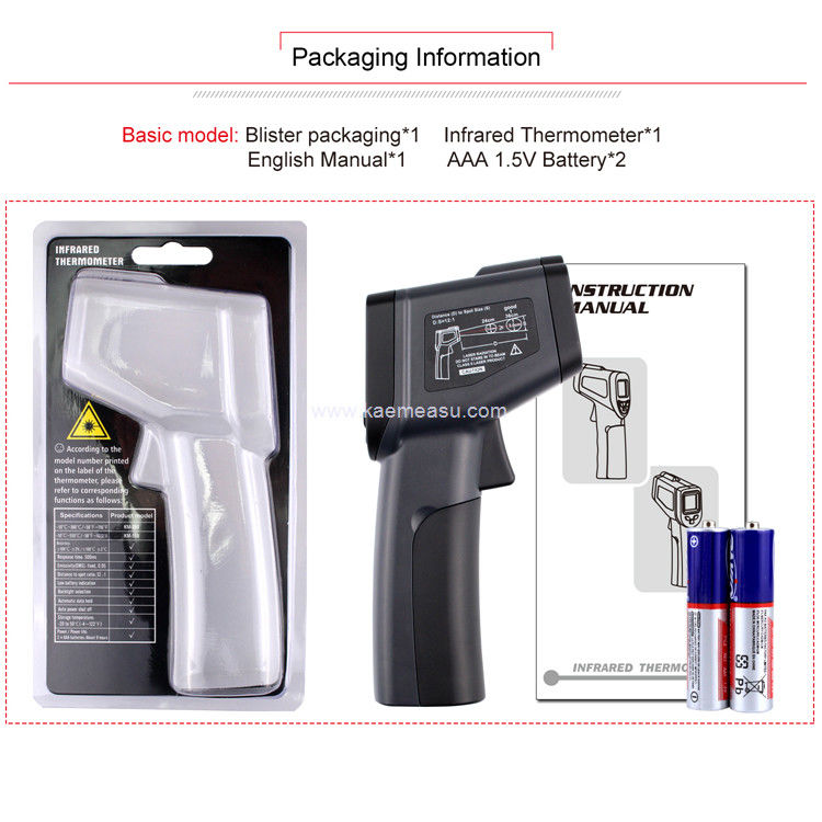 Kaemeasu 550°C Yüksek hassasiyetli Termo Sıcaklık Silahı Petrol / Buz / Erime Pot / BBQ için Kızılötesi
