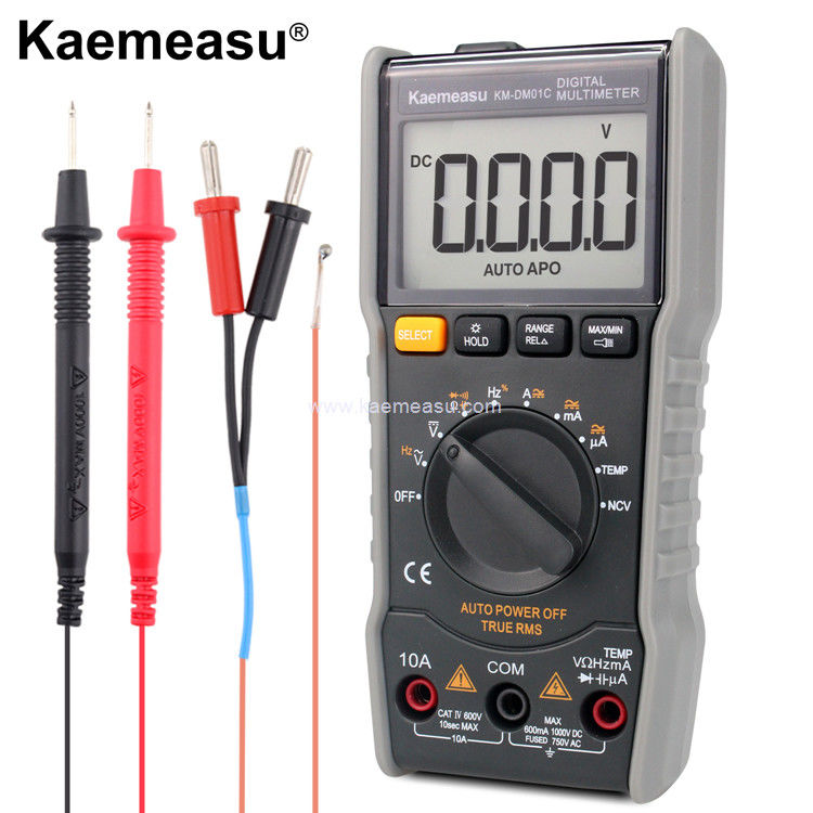 Kaemeasu 01C LCD Ekran Avometre Dijital Multimeter AC DC Voltaj Gerçek RMS Test