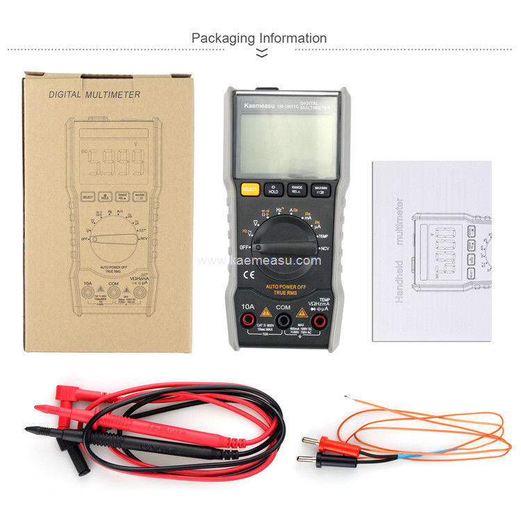 Kaemeasu 01C LCD Ekran Avometre Dijital Multimeter AC DC Voltaj Gerçek RMS Test