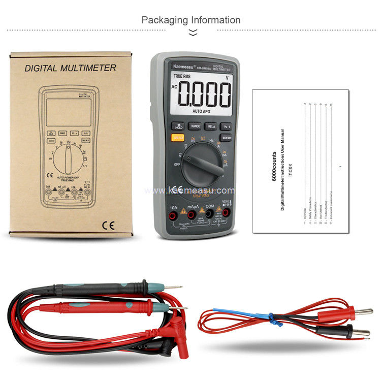 Kaemeasu 03A Yüksek hassasiyetli dijital multimeter 6000 sayım Otomatik menzil 1000V AC DC Akıllı multimetr