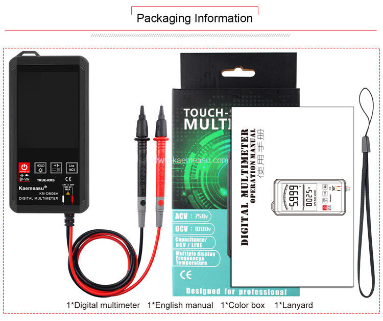 Kaemeasu 06A DC AC Voltage Meter Mini Pocket Multimetro 2 Pcs AAA Pil ile çalıştırılır