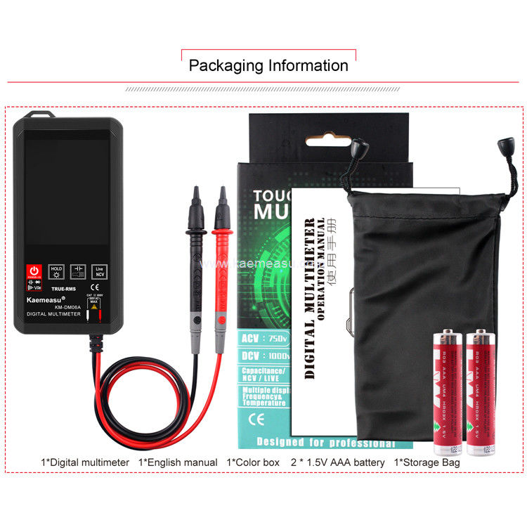 Kaemeasu 06C Renkli Ekran Multimetr Tester Elektrikçi Akıllı Voltmeter Multimetro Dijital