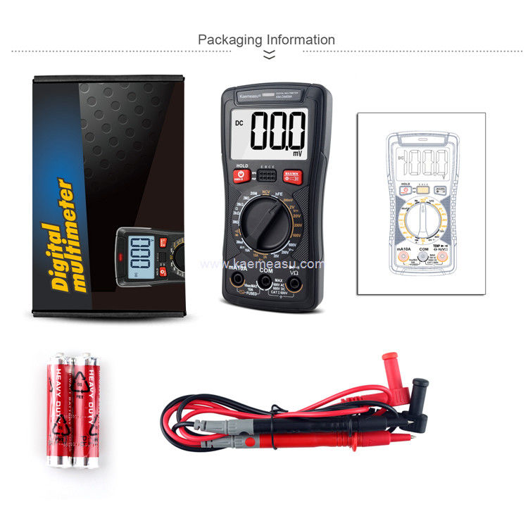 Kaemeasu 09A Dijital Multimeter Ture RMS Akım Voltaj Ölçümü 2000 Sayılar Klem Meter