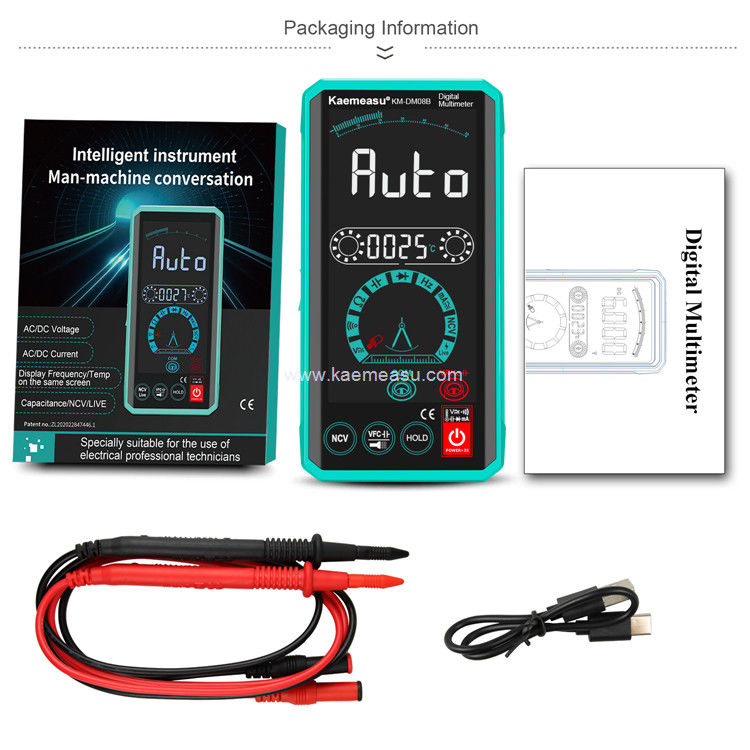 Kaemeasu 08D Ses Kontrolü Multimeter Testör Elektrikçi Voltmetre NCV Ture RMS Voltaj Testörü