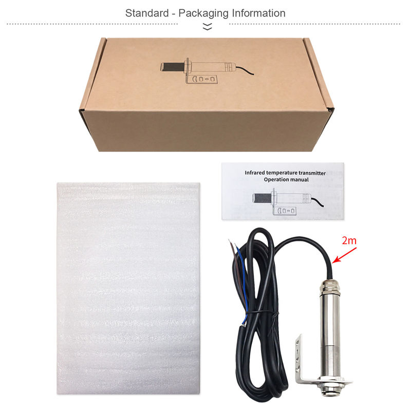 Kaemeasu temassız lazer kızılötesi sıcaklık sensörü DC 9 ~ 24V Göndericisi 304 Stainless Endüstri için -50 ~ 500 °C