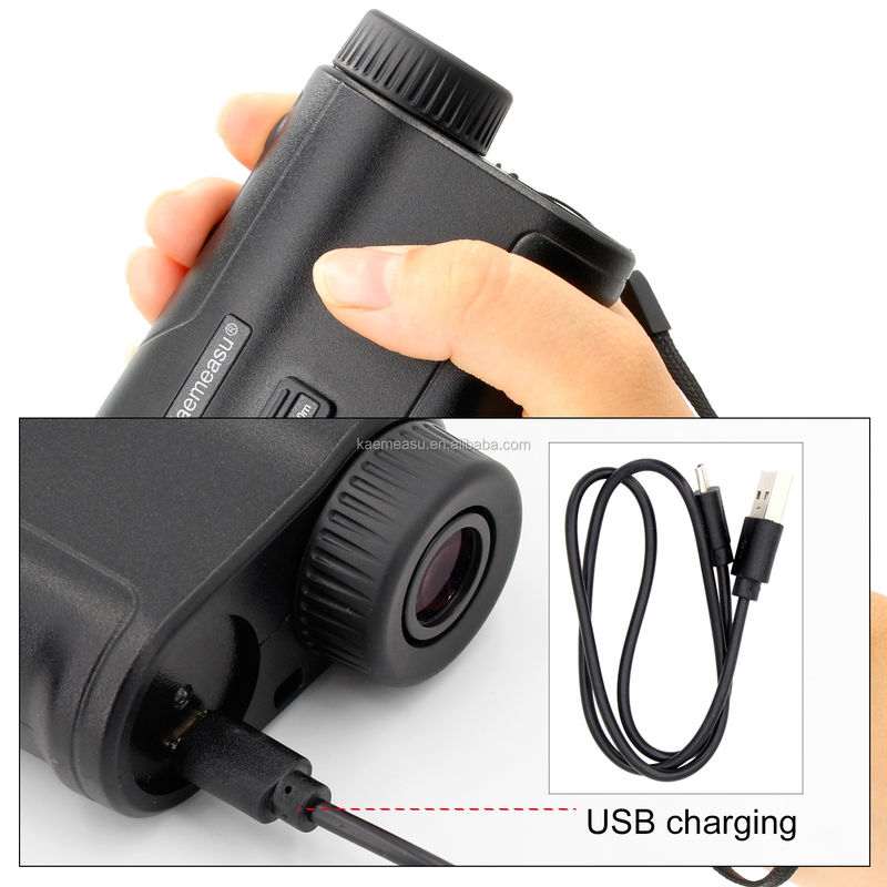 Teleskop Lazer Uzaklık Ölçücüsü Portatif USB Şarj Lazer Uzaklık Ölçücüsü Monocular Golf Avcılık Uzaklık Ölçücüsü 600M/656Yd