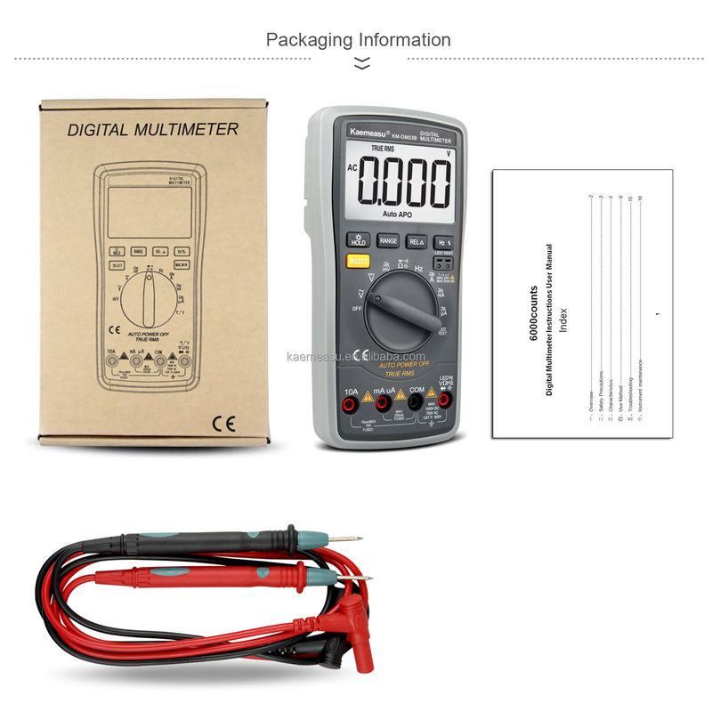 03B Profesyonel Dijital Multimetreler DC AC Voltaj Akım Direnci Gerçek RMS LED Diyot Testi Otomatik Aralık Evrensel Meter