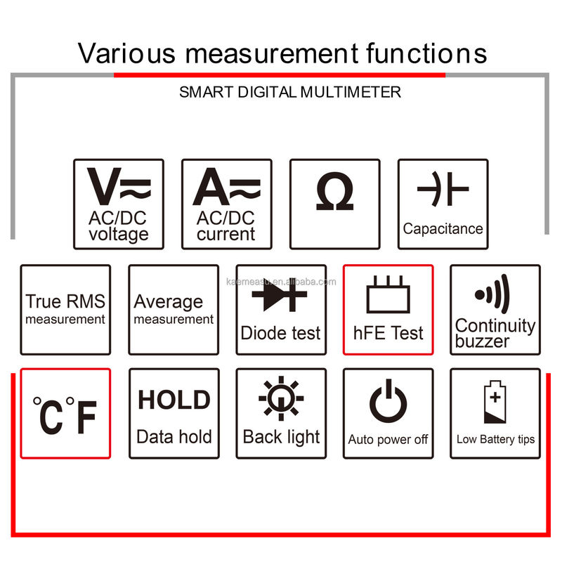 OEM ODM Yanma Karşıt Dijital Multimetre Klem metre turu rms batarya diyot hFE tester voltaj dedektörü multimeter satılık