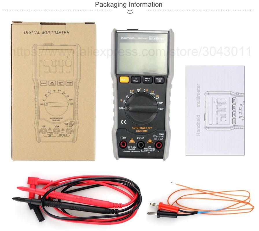 OEM ODM Dijital çoklu tester T-rms elektronik multimeter Ncv Ohm Hz Tester avometer Mini Portatif multimeter satılık