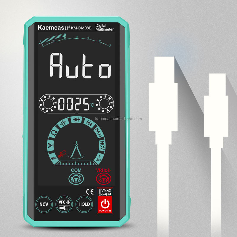 Akıllı İnsan Makinesi etkileşim multimetreleri LCD Renkli Ekran Voltaj Testörü Şarj edilebilir Akıllı Dijital Multimetreler