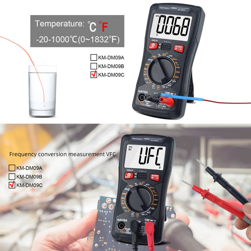 Direnci ve sürekliliği ölçmek için çok fonksiyonel dijital mini multimeter 200mV-1000V 40-40mF