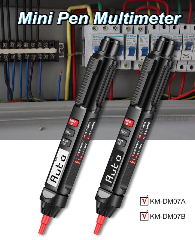 Popüler stil Mini Pen Dijital Multimeter Canlı / NCV / Sırası Bağlantısız Voltaj Algılama Multimeter Tester