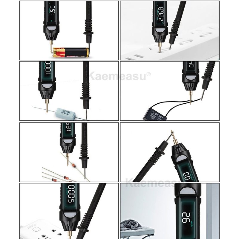 Popüler stil Mini Pen Dijital Multimeter Canlı / NCV / Sırası Bağlantısız Voltaj Algılama Multimeter Tester