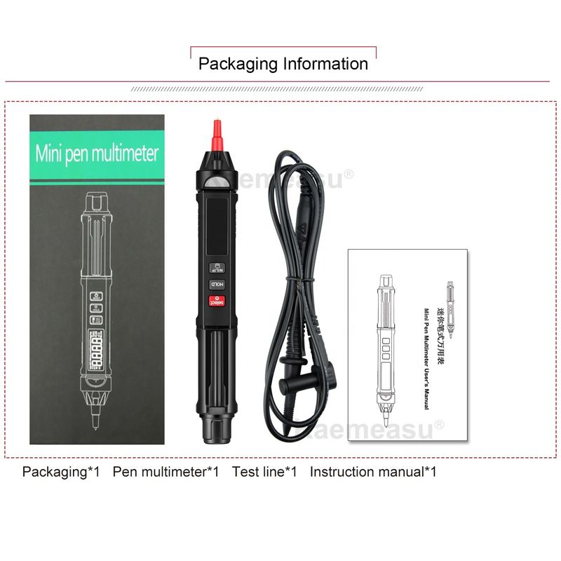 OEM Fabrikası Doğrudan Kalem Dijital Multimeter Gerçek Rms Dijital Meter Temassız Voltaj Algılama Multimeter Tester