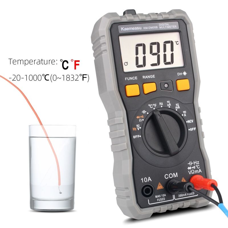 Mini Dijital Multimeter DC/AC Voltaj Ammeter Akım Ohm Sıcaklık T-rms Yüksek hassasiyetli Elektrikçi Dijital Multimeter