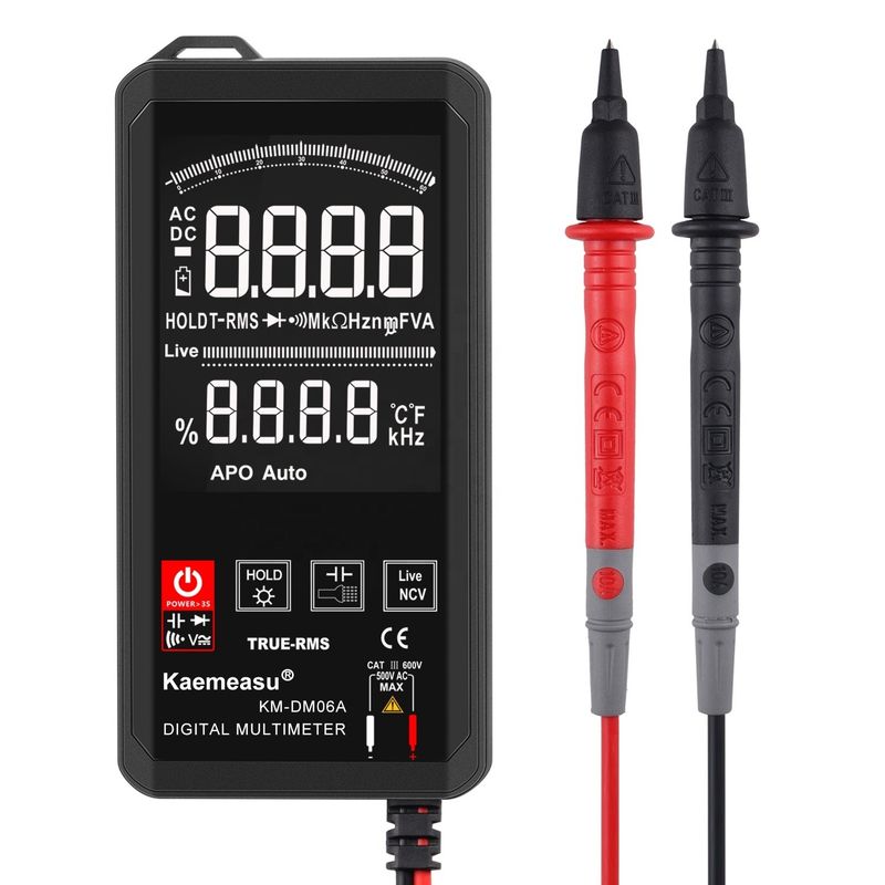 EBTN Ekranı Dokunmatik Dijital Multimeter 6000 Sayım Dijital Multimeter Ncv Fonksiyon Tarafsız Canlı Tel Test Dijital Multimeter