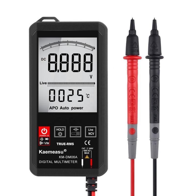 Büyük ekran Otomatik Çeşitli Dokunmatik Dijital Multimeter Gerçek RMS Dijital Multimeter AC DC Voltaj Mini Cep Multimetresi