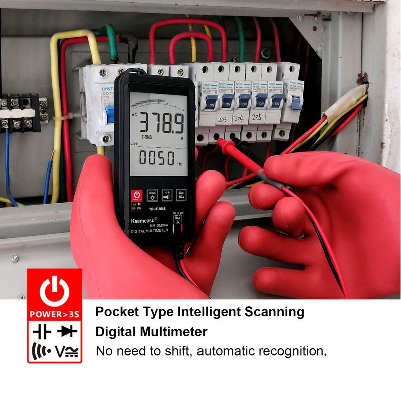 Büyük ekran Otomatik Çeşitli Dokunmatik Dijital Multimeter Gerçek RMS Dijital Multimeter AC DC Voltaj Mini Cep Multimetresi