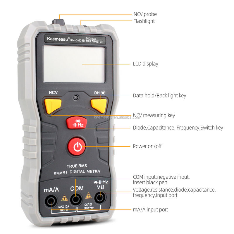 Kaemeasu taşınabilir akıllı dijital multimeter DC AC Otomatik Aralık Dijital multimeter Canlı kablo hattı testi dijital multimeter