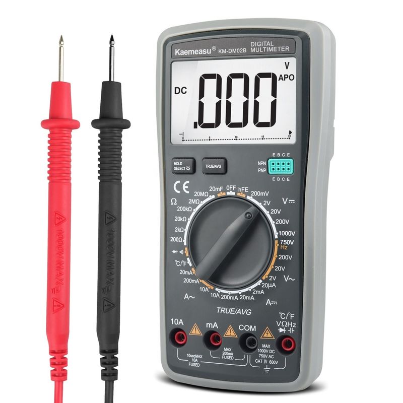 Yüksek hassasiyetli yanma önleyici 1000V Dijital Multimetre LCD Ekran Voltmetre Gerçek RMS Fonksiyonu Sıcaklık Sondu ile Multi Meter