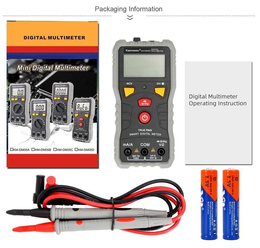 Cep Dijital Multimetresi DC/AC Çok fonksiyonel Yüksek hassasiyet kapasitesi Ncv Ohm Hz Tester Otomatik Aralık Dijital Multimetresi
