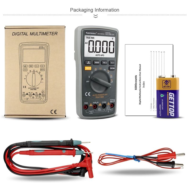03A Endüstriyel Yüksek Hassasiyetli Otomatik Akıllı Dijital Multimeter NCV 1000V AC DC Multimeter Akıllı Dijital Multimeter