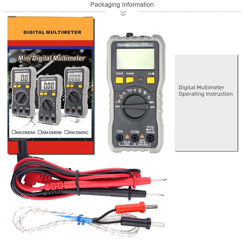 Otomatik Aralık LCD Ekran elektrikli Multi Tester T-rms NCV Araç Ölçme Bench Sonde ile Dijital Multimetre