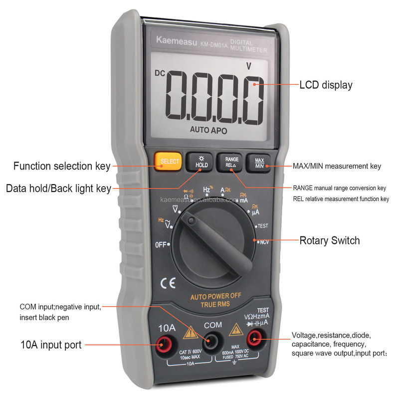Yüksek hassasiyetli taşınabilir otomobil ohm voltölçer multitester mini elektrikli dijital multimetreler satılık