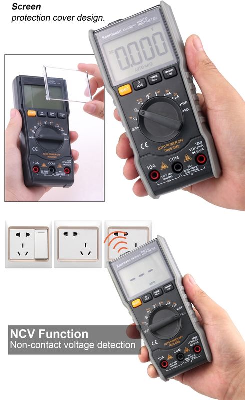 Yanma Karşıtı Elektrikli Multimeter Gerçek Rms Ncv Ohm Hz Testör Zeki Dijital Multimeterler Sıcaklık Sonda
