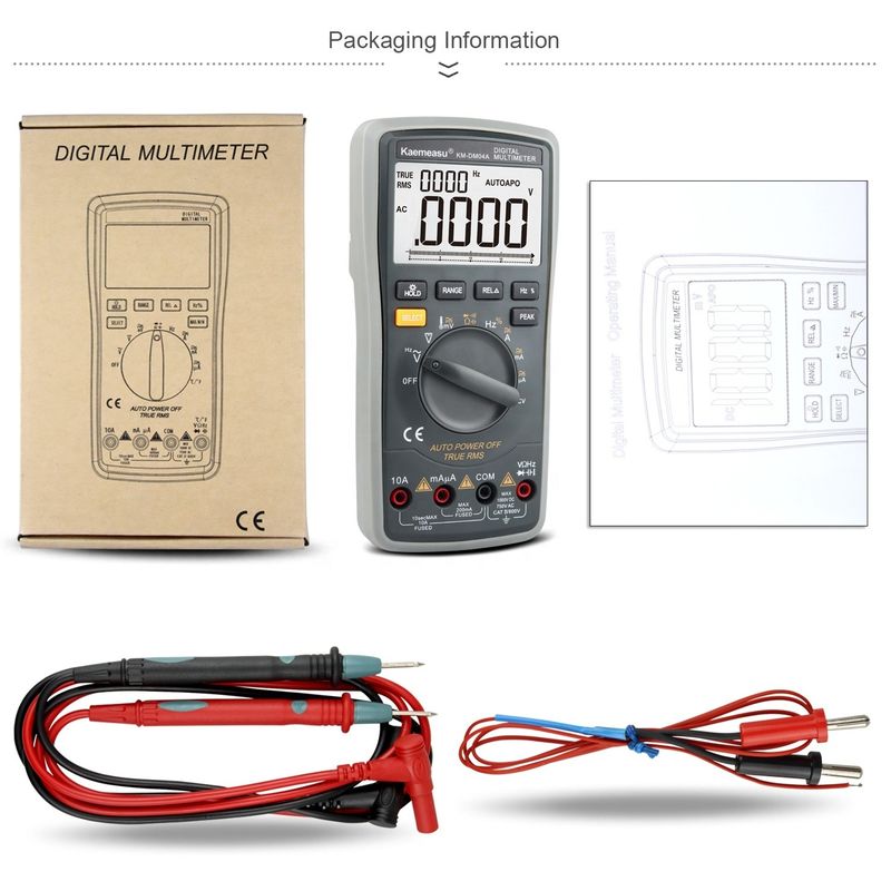 ABS Elektrikli Parçalar 04A OEM ODM Otomatik yelpazesi Akıllı Multitester laboratuvar ekipmanları DC/AC 20000 Sayılar Dijital Multimetre