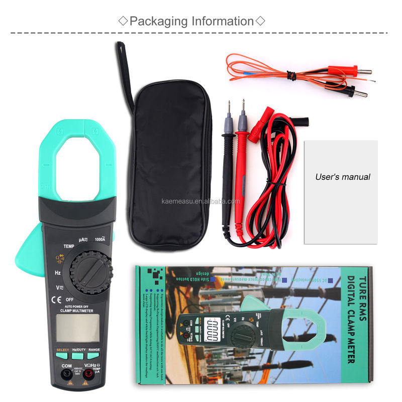 903 Klem Meter 6000 Sayım Otomatik Rnage Multimeter AC DC Voltaj Testörü Süreklilik Buzzer 1000v Multimeters