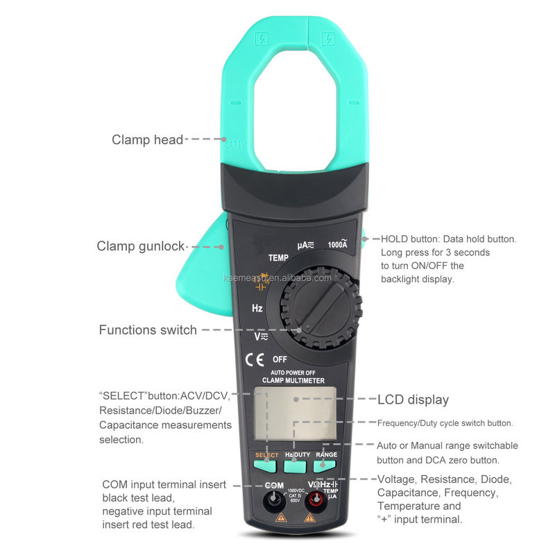 6000 Sayımlar Ac Dc Akım Multimeter Aneng Voltaj Ölçerleri Klip Multimeter Dijital Klip Ölçerleri
