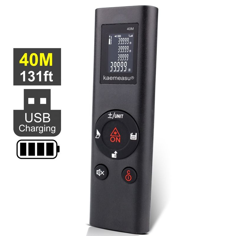 40m Mini El Kullanılabilir USB Şarj edilebilir Lazer Uzaklık Ölçücüsü Yüksek Hassasiyetli Kızılötesi Elektronik Yöneticisi Lazer Menzil Bulmacı