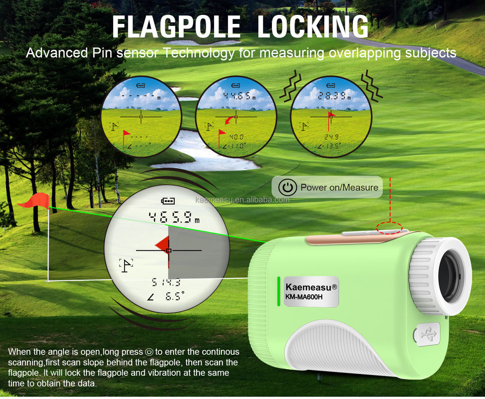 OEM 1200m Golf Eğim Alanı Lazer Uzaklık Meter Teleskop Endüstriyel Kalite Golf Lazer Uzaklık ölçerleri Yeşil Renk