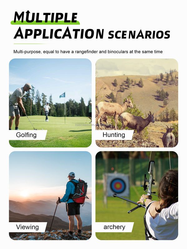 Açık Hava Sporları ve Avcılık IP54 Giriş Koruması ile 600m Gri Golf Uzaklık ölçer